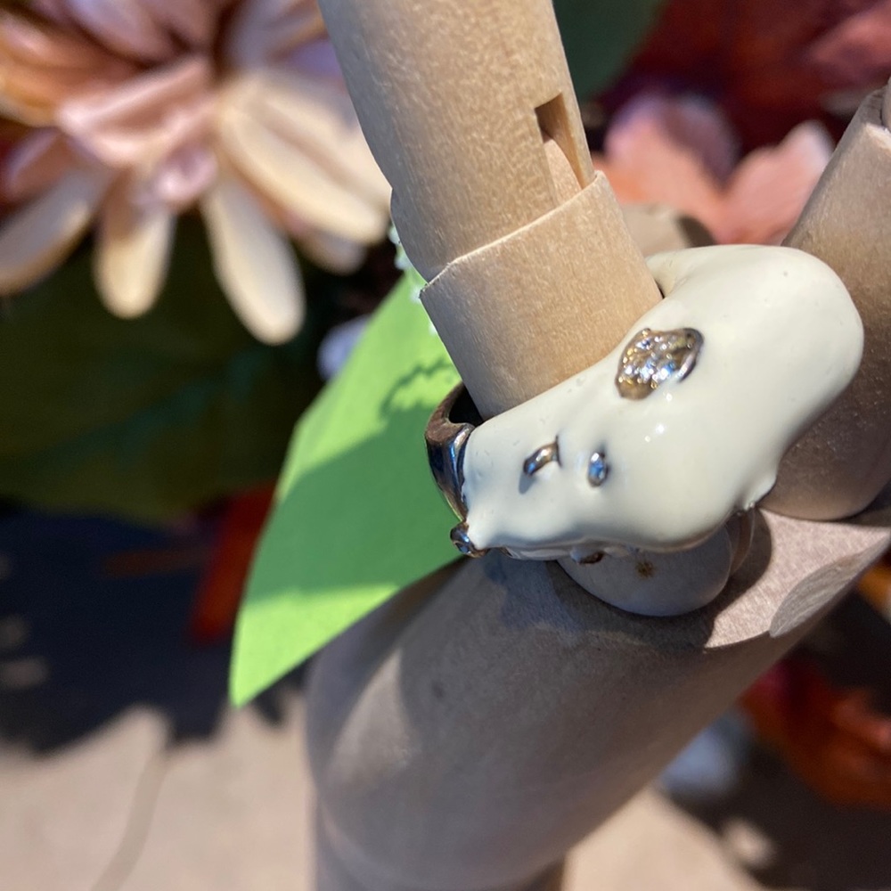 Unusual Elephant Statement Ring With Crystals - image 2